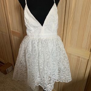 Off white lace baby doll dress